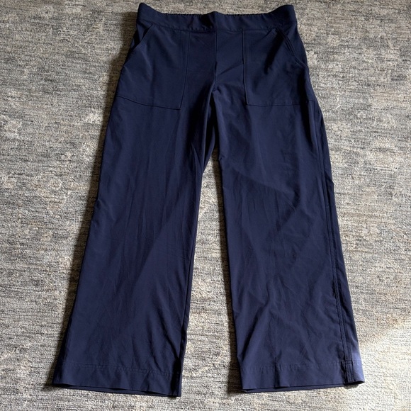 Athleta blue Relaxed Pants - size 12 - wide leg - elastic waist - pockets - Picture 1 of 6
